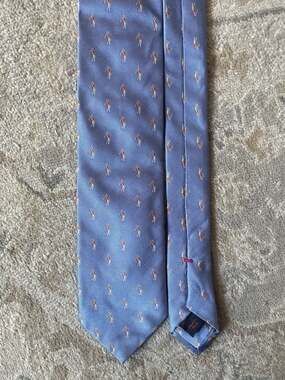 Tumi Men's Blue 100% Silk Golfer Graphic Necktie Made in Italy